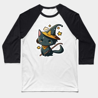 Mystical Black Cat Baseball T-Shirt